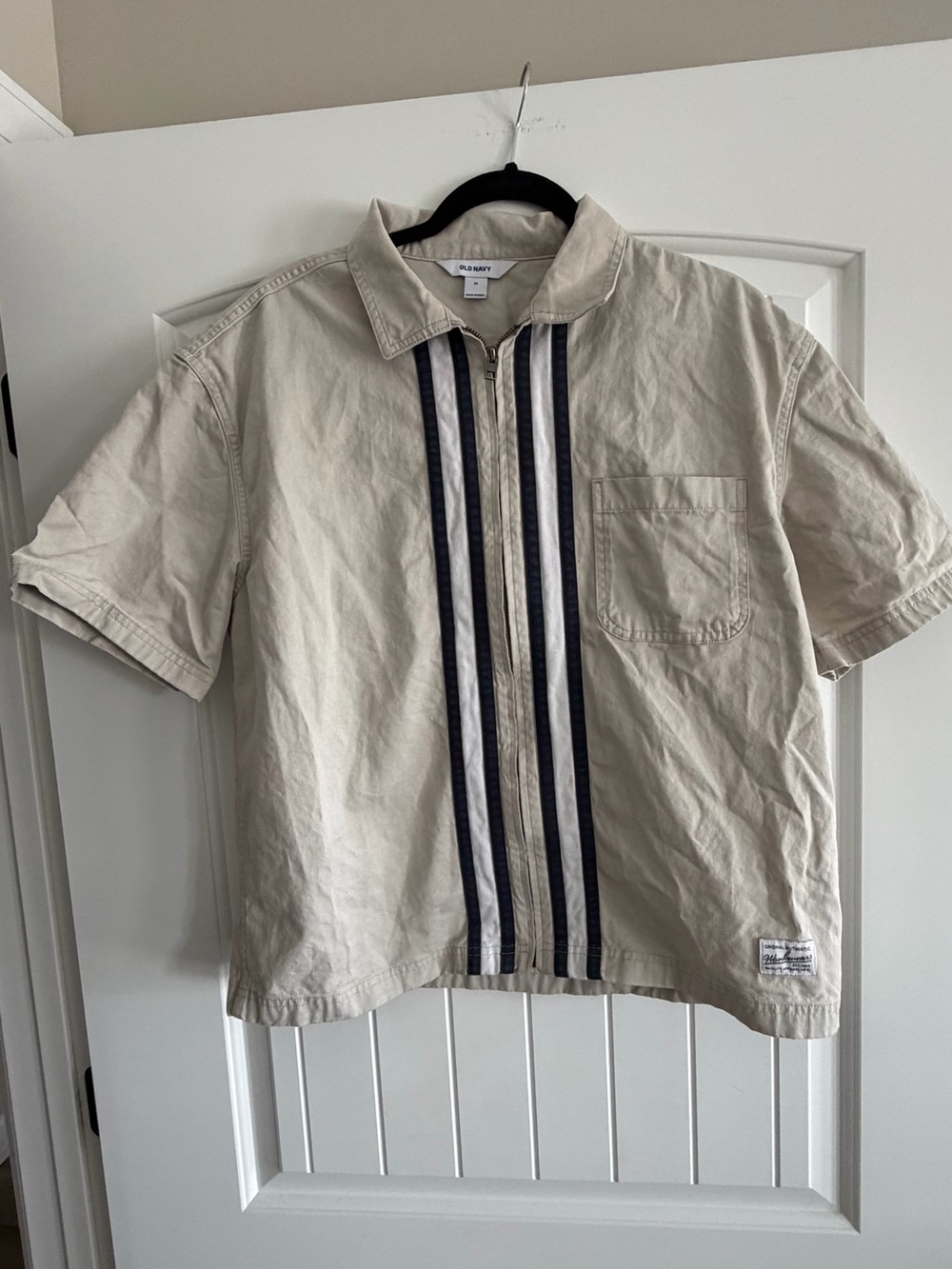 Old Navy Men’s Workwear Racing Stripe Zip Shirt M